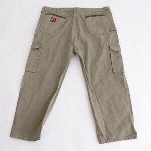 Wrangler Riggs Workwear Green Heavyweight Cotton Carpenter Dungarees Pants 46x30